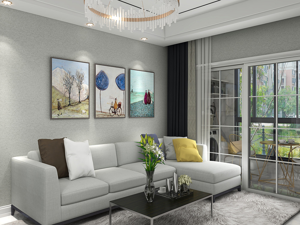 SLT23-80134T竹炭纤维无缝墙布装修案例效果图 - 副本