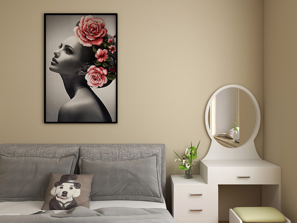 SLT21-泥黄1号T竹炭纤维无缝墙布装修案例效果图1