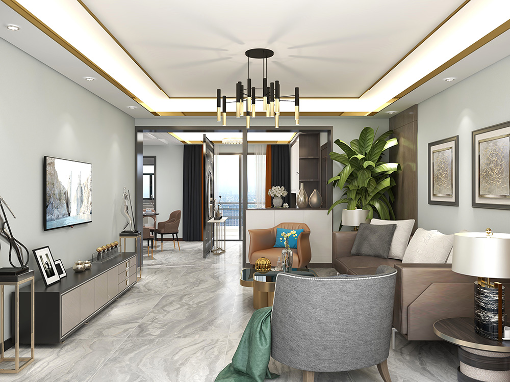 SLT23-7001-3T竹炭纤维无缝墙布装修案例效果图